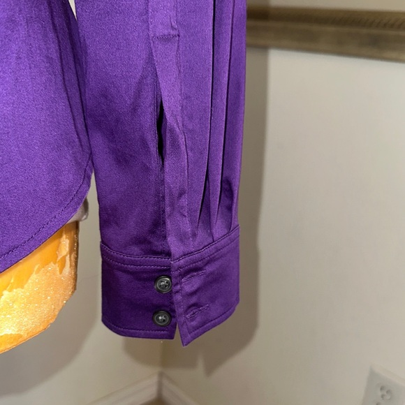 Banana Republic No Iron Purple Women's Button-Up Shirt Size 4 - Picture 10 of 13